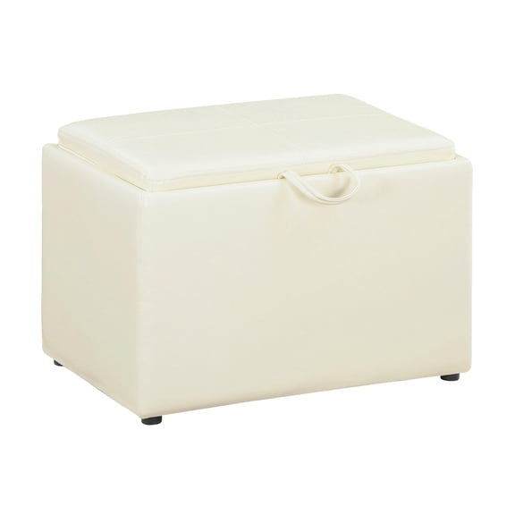 Pemberly Row Accent Storage Ottoman - Ivory