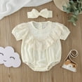 thumbnail image 2 of Siilsaa Little Girl Jumpsuit Girl One Piece Romper Baby Girls Ruffle Sleeve Bodysuit Toddler Girl Jumpsuit Yellow,66, 2 of 8