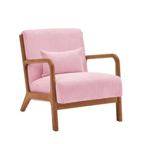MOONMISS Mid Century Modern Accent Chair for Living Room Bedroom, Pink