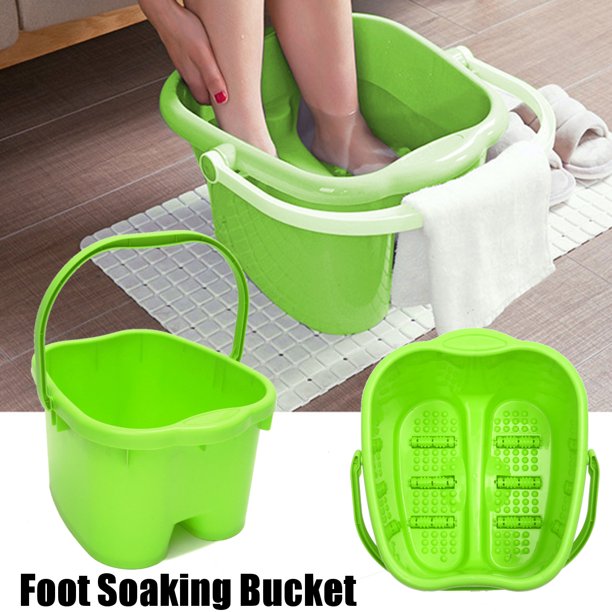 Green Japanese Foot Soaking Bucket Basin Tub Spa Bath Detox Soak/Scrub Both Feet