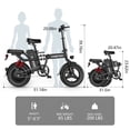 thumbnail image 5 of Peak 750W Folding Electric Bike for Adult, Max 75 Miles 24MPH Electric Bicycle, 14" Folding E Bike, 48V 20Ah Removable Battery, PAS Control, Full Suspension, Commuter E-Bike for Adults Teens, 5 of 14