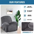 thumbnail image 4 of POINTERTECK Housse de Fauteuil Inclinable en Velours Extensible 1 Pce Housse de Fauteuil Inclinable Protecteur pour Fauteuil Inclinable-Bleu Paon, 4 of 7