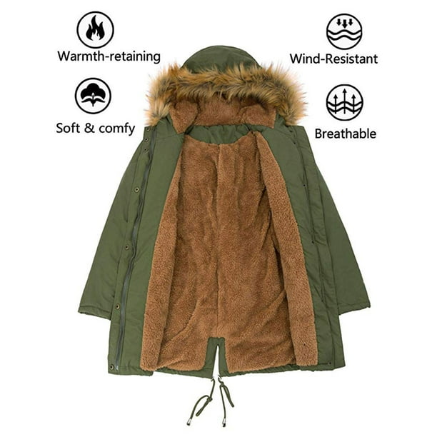 Ladies fur lined parka sale