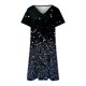 thumbnail image 5 of ICHUANYI Clearance Womens Summer Printing Short Sleeve V Neck Mid Thigh Length Dresses Fashion Dress(Blue, L) ICHUANYI WER2023081012361, 5 of 5