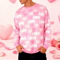 thumbnail image 2 of FAWUUDO Mens Valentines Day Printed Crewneck Sweatshirt Long Sleeve Pullover Casual Graphic Romantic Holiday Gift Cozy Comfortable Pink 2XL, 2 of 9