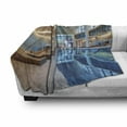 thumbnail image 3 of Spa Soft Flannel Fleece Throw Blanket, Indoor Swimming Pool with Relaxing Long Seats Calming Image Print, Cozy Plush for Indoor and Outdoor Use, 70" x 90", Turquoise Pale Blue, by Ambesonne, 3 of 6