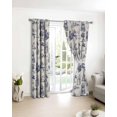 thumbnail image 3 of Farmhouse Country Blackout Curtains for Bedroom/Living Room, Thermal Insulated Kitchen Curtains, Vintage Blue French Garden Horse Swan Grommet Darkening Window Treatment Drapes 52"x63"x2, 3 of 8