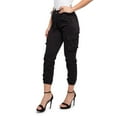 thumbnail image 4 of American Bazi Women's High Waist Cropped Colored Cargo Jogger Pants RJJ3645 - Black - Medium, 4 of 6