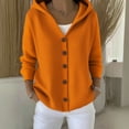 thumbnail image 2 of JJHGVB Hooded Cardigan for Women Button Up Cardigan Loose Cardigan Sweaters for Women Sweaters for Women Trendy Sweater Women Plus Size Cardigan for Women Orange M, 2 of 5