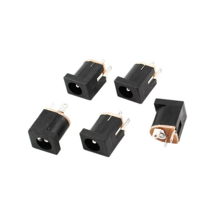 - 5 Pcs 3 Pin PCB Mounting 2.5mmx5.5mm DC Jack Socket Connector DC 30V 1A