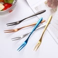thumbnail image 3 of LEFU Stainless Steel Fruit Forks Set of 6, Mini Food Pick for Cake Dessert Sushi Snack, 13cm Cocktail Party Appetizer Sticks, Rust-Resistant Picker (Blue), 3 of 10