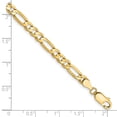 thumbnail image 2 of 14k Solid Yellow Gold 4.5mm Concave Open Figaro Chain Bracelet 7 Inch Link Bracelet for Women and Men, 2 of 2