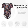 thumbnail image 4 of Balery United States Of America Body de cuello redondo de manga corta para mujer Tops de manga corta Tops básicos-Small, 4 of 7