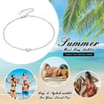 thumbnail image 4 of Silvora Heart Initial Ankle Bracelets for Women Letter U Sterling Silver Waterproof Anklet Summer Beach Jewelry, 4 of 9