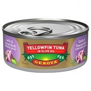 Genova Premium Yellowfin Tuna in Garlic and Tuscan Herb Infused Olive Oil 5 oz Can
