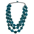 thumbnail image 4 of Collar de cuentas de madera, collar bohemio, joyería de moda, collar llamativo de disfraz Azul, 4 of 9