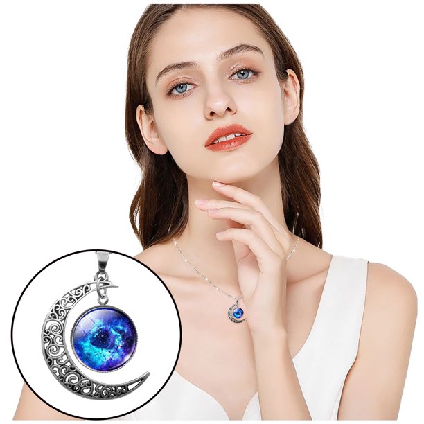 Collar para mujer, joyería para mujer, joyería para mujer, collar de pareja de San Valentín, colgante de piedra de estrella, joyería, collar de estrellas