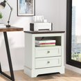 thumbnail image 5 of Nightstand with Charging Station Set of 2, Farmhouse Night Stand with 2 Drawers, Bedside Cabinet for Bedroom, End Table Side Table with Storage (1, White), 5 of 16