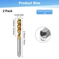 thumbnail image 3 of Uxcell 2-Pack 1/4-28 UNC Grifo de rosca de flauta espiral, grifo de rosca de mano derecha recubierto de titanio HSS, 3 of 7