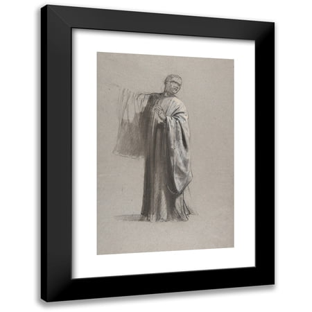 Isidore Pils 11x14 Black Modern Framed Museum Art Print Titled - Drapery Study for a Cleric (Lower Register) (19th Century)