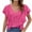 Hot Pink, variant on Blouses for Women Dressy Casual Double Layered Ruffle Tops Button down V Neck Shirts Loose Fitting