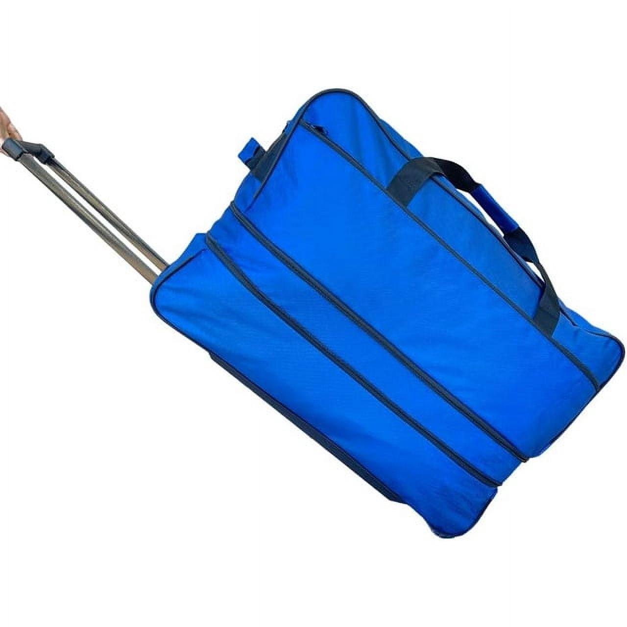X Factor 28" Rolling Duffel Bag, Blue, Multi-Pocketed, Heavy-Duty, Collapsible, Telescoping Handle - Effortless Travel