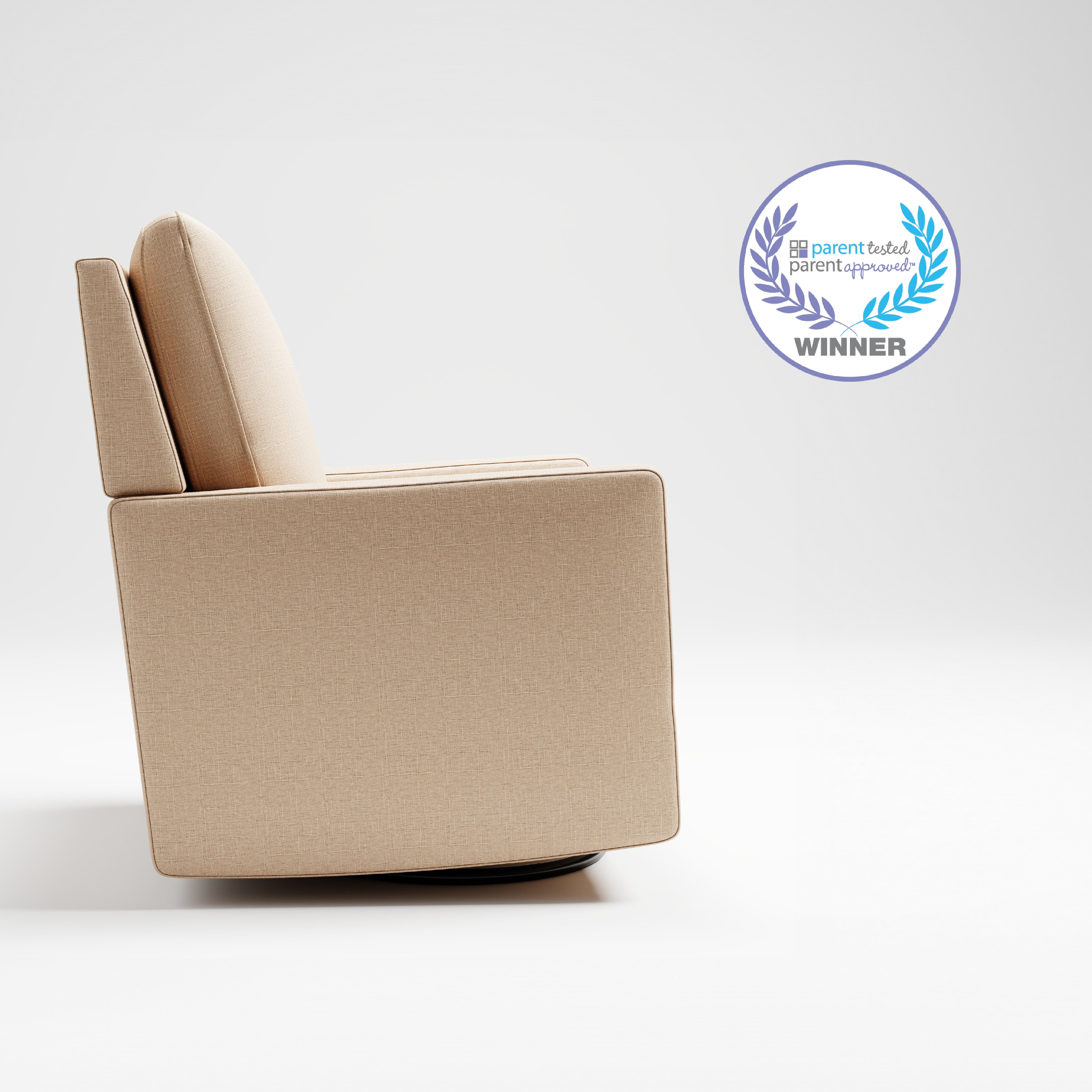 Storkcraft Calabasas Infant Nursery Upholstered Swivel Glider, Latte
