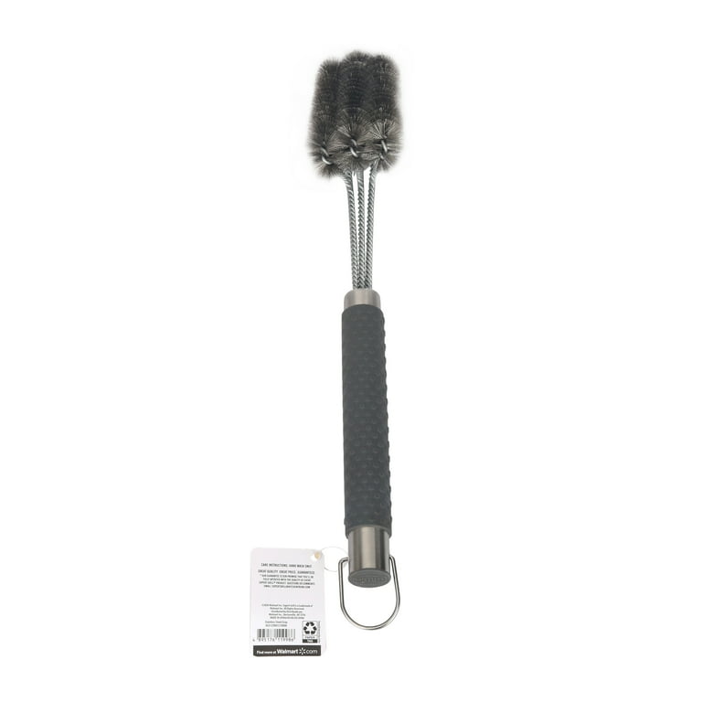 Outset Bassine Bristle Grill Brush W/ Stainless Steel Scraper & Beechwood  Handle : BBQGuys