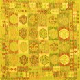 thumbnail image 1 of Ahgly Company Machine Washable Indoor Square Southwestern Yellow Country Area Rugs, 8' Square, 1 of 4