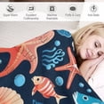 thumbnail image 6 of Sea Horse Blanket Smooth Soft Ocean Mediterranean Style Theme Print Plush Flannel Fleece Throw Blanket for Boys Kids Women Sofa Chair Bed Office Birthday Housewarming Gifts 70"x80", 6 of 8