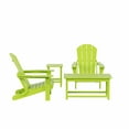 thumbnail image 2 of WestinTrends Malibu 4-Pieces Outdoor Patio Furniture Set, All Weather Outdoor Seating Plastic Adirondack Chair Set of 2 with Coffee Table and Side Table, Lime, 2 of 14