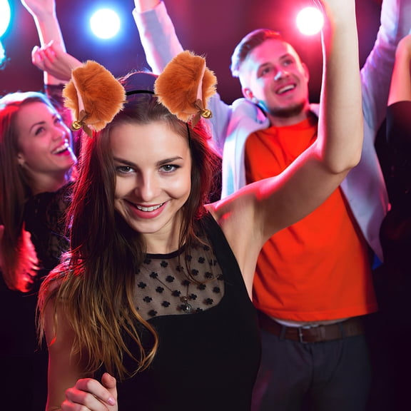 OULII 4Pcs Faux Fox Ears Headband Multi Animal Accessory for Holiday Events