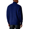 thumbnail image 4 of Men's Knit Shirts Long Sleeve Button Up Pullover Sweater Textured Casual Collared Tops Blue L, 4 of 4