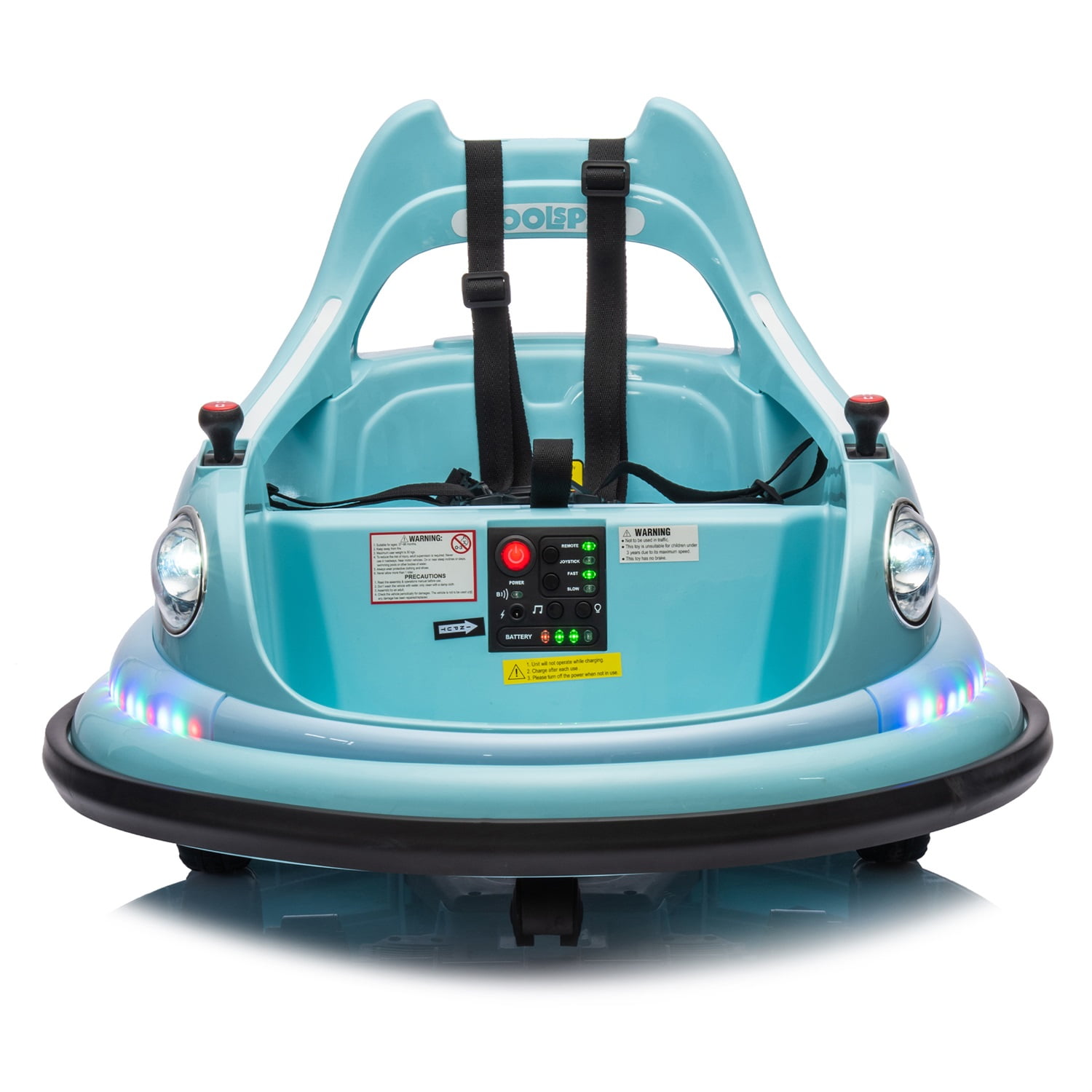 CIPACHO 12V Electric Ride On Bumper Car for Kids & Toddlers 1.5-5 Years Old, Baby Bumping Toy Gifts, LED Lights, 360 Degree Spin, Blue