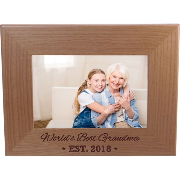 World's Best Grandma EST. 2018 4-inch x 6-Inch Wood Picture Frame