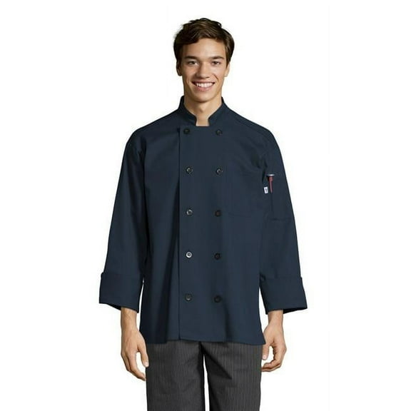 Uncommon Threads 0405P-1602 Unisex Prodigy Chef Coat, Navy - Small