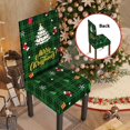 thumbnail image 3 of 4 fundas protectoras para sillas de comedor elásticas, con estampado de Feliz Navidad y rayas para comedor, restaurante, hotel, 3 of 5