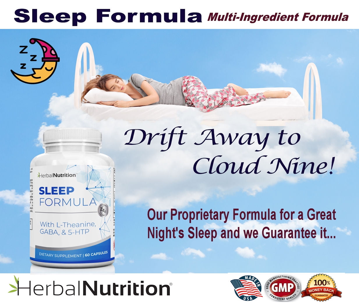Two Pack - Sleep Formula a Sleep Support Supplement Multi-Ingredient Melatonin, GABA, L-Theanine and More