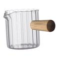 thumbnail image 3 of Tetera pequeña con mango de madera antiescaldaduras (capacidad de 90ml/3), Taza de leche de café resistente al calor para amantes del café, regalo , Gris claro perfecl ollas de leche, 3 of 8