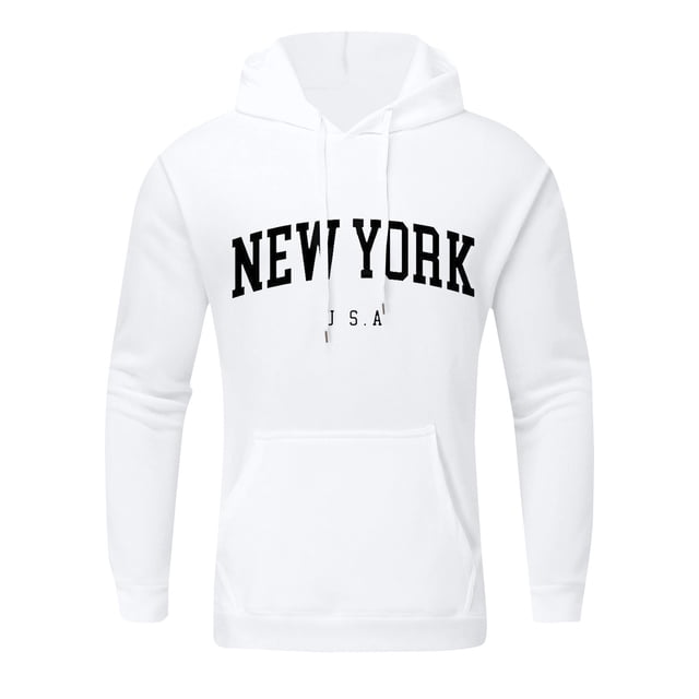 toraway Sweat à Capuche Surdimensionné pour Homme Automne Manches Longues Imprimé Lettre NEW YORK Style Décontracté TTTG