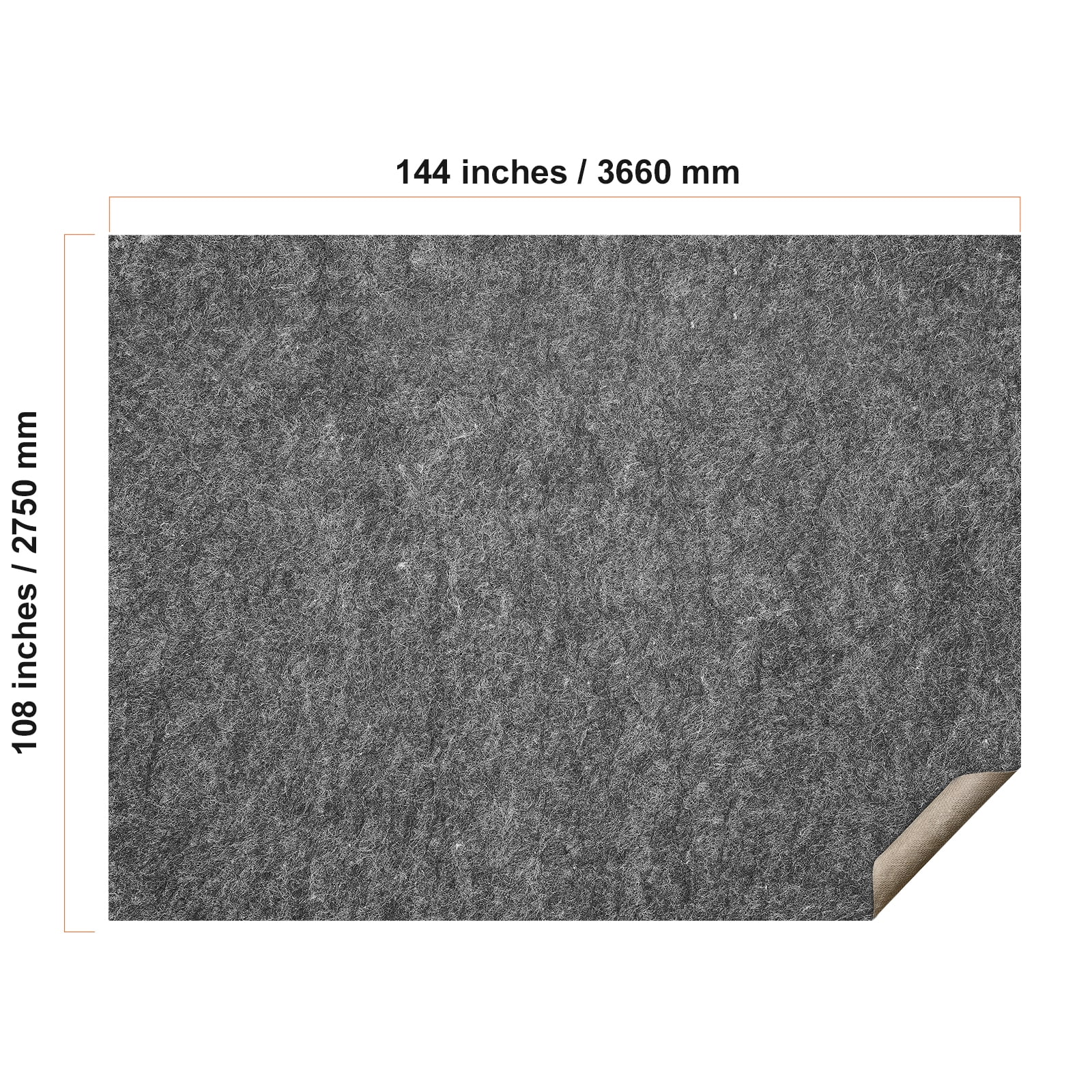 KFFKFF Non-Slip Rug Pad - Durable Cushioning Carpet Pad - 9' x 12' - 1/4" Thick - Dual-Sided Design - Polyester Felt + Latex - Gray - Suitable for 10-11㎡ Area - Floor-Safe Rug Cushion