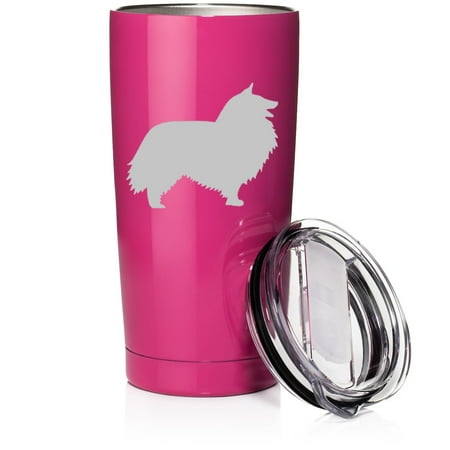 

Smooth Body Tumbler Stainless Steel Vacuum Insulated Travel Mug Cup Gift Shetland Sheepdog (Hot Pink 20 oz)