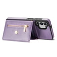 thumbnail image 6 of Nalacover for Samsung Galaxy A13 5G/4G Zipper Wallet Case,Luxury PU Leather Back Soft TPU Magnetic Buckle Flip Card Pocket Shockproof Slim Cover with Adjustable Crossbody Shoulder Strap,Purple, 6 of 8