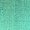 thumbnail image 1 of Ahgly Company Machine Washable Indoor Square Abstract Turquoise Blue Modern Area Rugs, 3' Square, 1 of 4