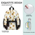 thumbnail image 5 of Sunflower White Pattern Backpack for School, Cute School Bag with Adjustable Shoulder Straps and Padded Back, 15"x11.42"x5.5", 5 of 5