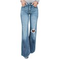 thumbnail image 1 of Pantalones Vaqueros de Longitud Completa Para Mujer, Pantalones Vaqueros Sólidos Informales A La Moda, Pantalones Con Agujeros, Pantalones Vaqueros Para Mujer Odeerbi ODB-4, 1 of 9