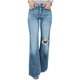 thumbnail image 1 of Pantalones vaqueros sólidos informales a la moda para mujer, pantalones con agujeros, pantalones vaqueros para mujer Fridja alkflakhf37843, 1 of 9