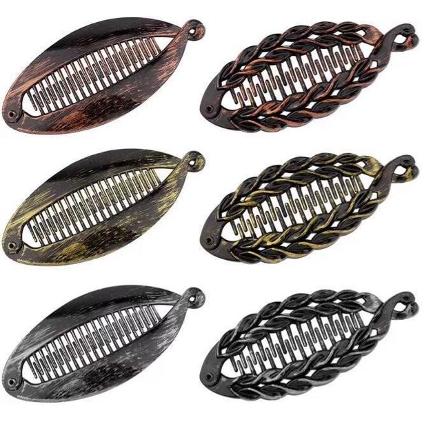 Pinza para el pelo con forma de plátano, juego de pinzas para el pelo con forma de plátano, pinza de pez, peine de moda, peine perezoso