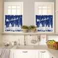 thumbnail image 4 of Navy Blue Christmas Kitchen Curtains and Valances Set, Xmas Reindeer Tree Winter Snowflake Rod Pocket Window Valance 18 Inch Window Curtain Panels for Living Room Bedroom Laundry, 27.5x36in, 3 Pieces, 4 of 7
