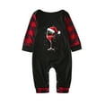 thumbnail image 3 of Odeerbi Christmas Pajamas for Family Plaid Holiday Long Sleeve Family Christmas Pajamas Matching Sets Toddler Fashion Print Sleepwear Xmas Family Matching PJs Set Black, 3 of 5